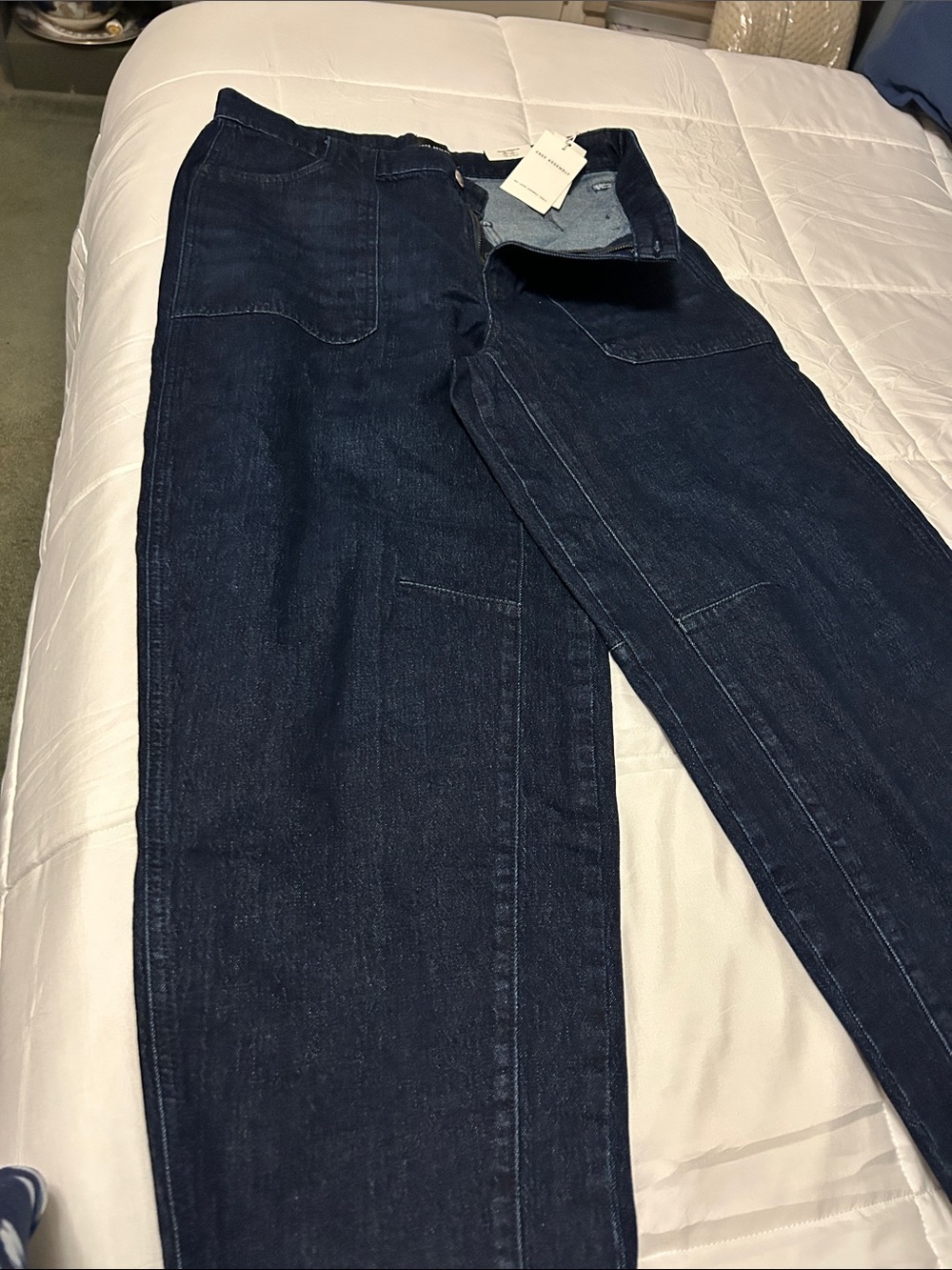 Dark Blue Wide Leg Jeans for Women - Classic Flare